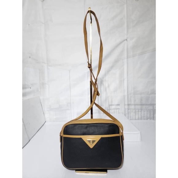 Yves Saint Laurent Handbags - Authentic Yves Saint Laurent Vintage Coated Canvas Crossbody Bag Black/Beige